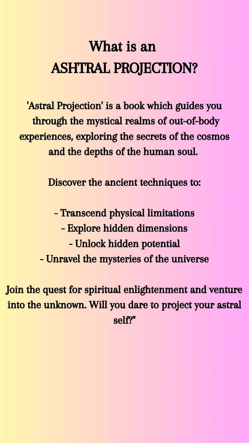 The Ashtral Projection/Novel/Book/Secrets/Book For Sale/Guide/Journey 6