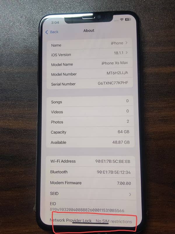 iPhone XS Max 64Gb Factory Unlocked Dual Sims Pta Approved 2