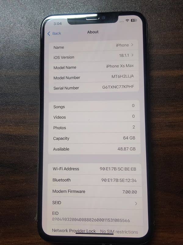 iPhone XS Max 64Gb Factory Unlocked Dual Sims Pta Approved 3