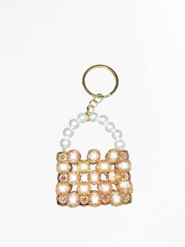 mini beads key chain handmade key chain for ladies purse 2