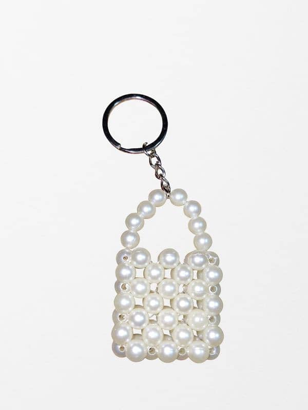 mini beads key chain handmade key chain for ladies purse 3