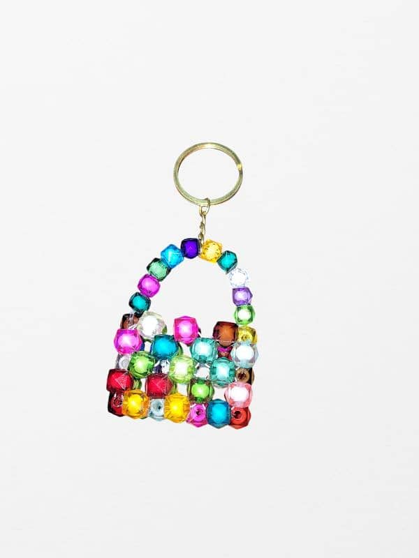 mini beads key chain handmade key chain for ladies purse 4