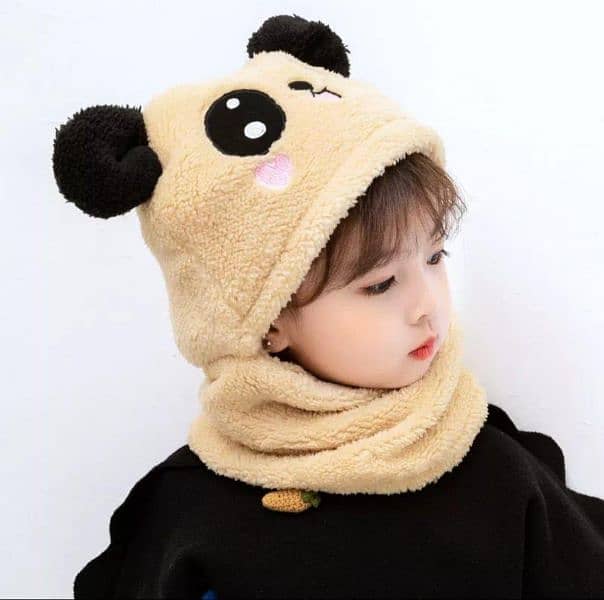 kids Beanie Wool cap with Neck warmer 1