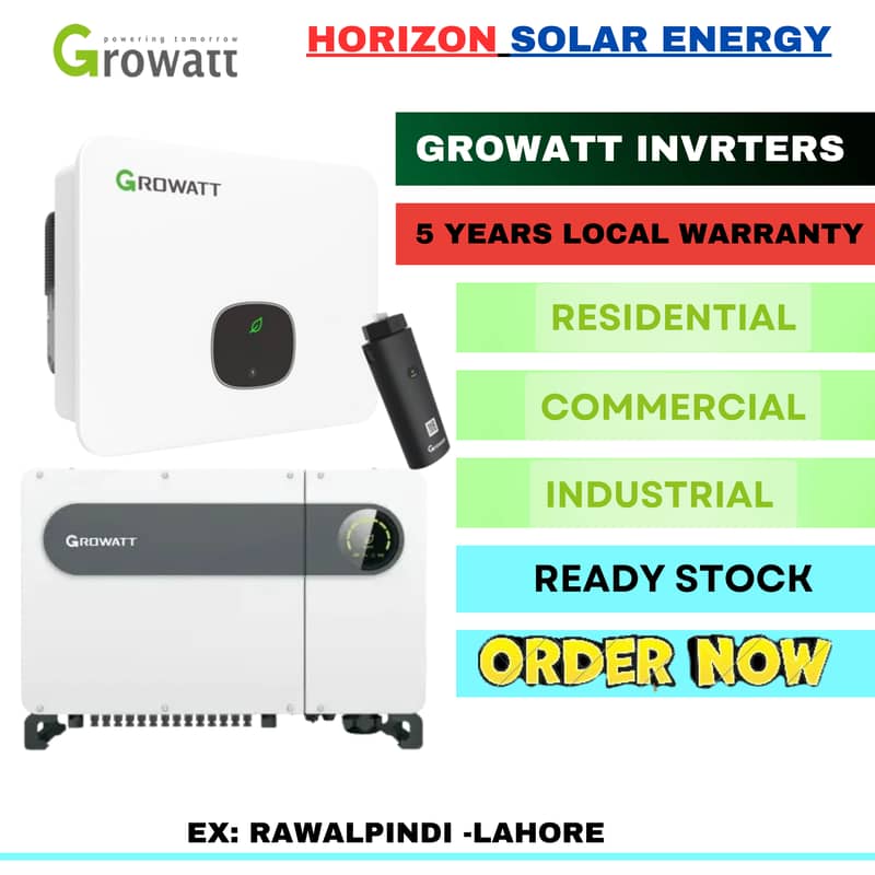 Growatt inverters available -best price - 5 years local warranty. 0