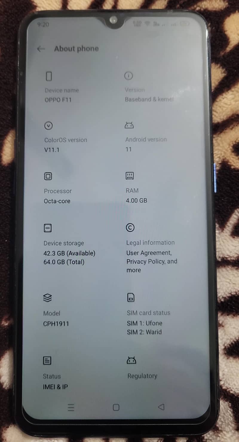 OPPO F11 4/64 GB - PTA Approved 1