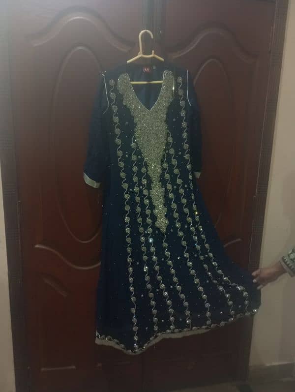 blue frock full stone work 0