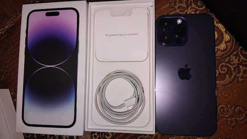 iPhone 14 pro max non pta fU with Box accessory(sim time available) 0