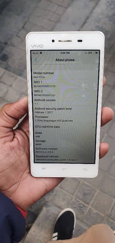 vivo y15a 4gb 64gb very good condition pta 1