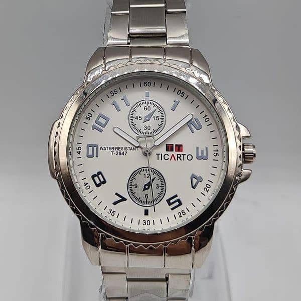 Premium stainless steel analog watch 0