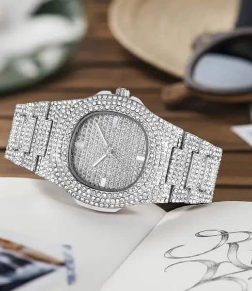 Square Dial Iced Out Diamond Luxury Watch For Men & Women || Stainless 1