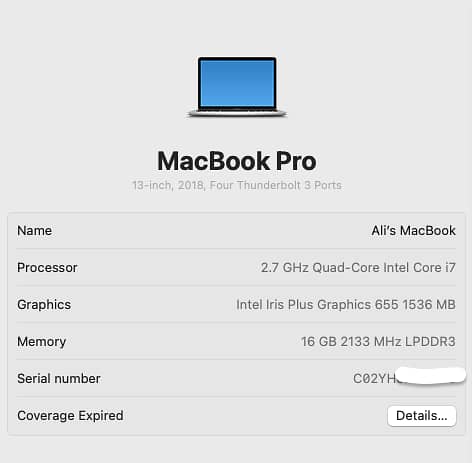 Apple MacBook Pro 2018 | 16GB RAM | 500GB SSD | Touchbar | 13 Inches 9