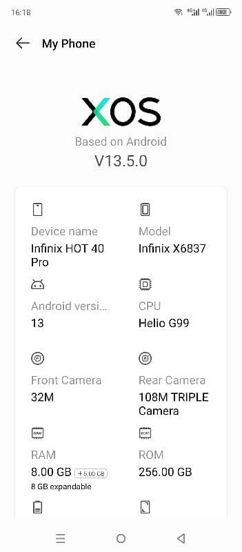 16.256infinix hot40pro urgent sale 1