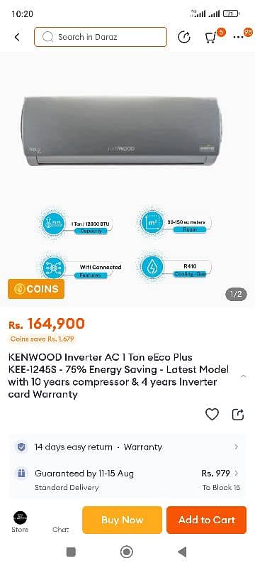 Inverter Kenwood eEco plus KEE 75% Energy Saving, Latest Model 1