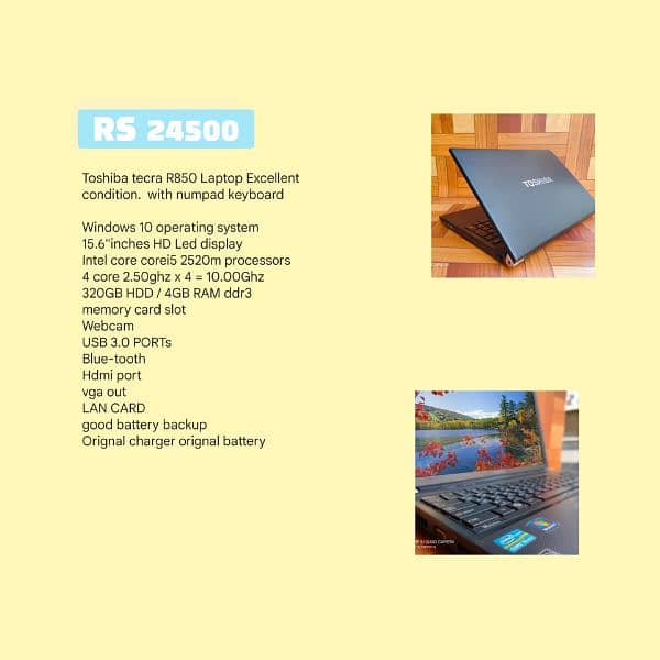 Laptops available in low prices or 10/10 condition 8