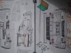 wall decor Mazda and GTR sketch for sale only 1000 pkr