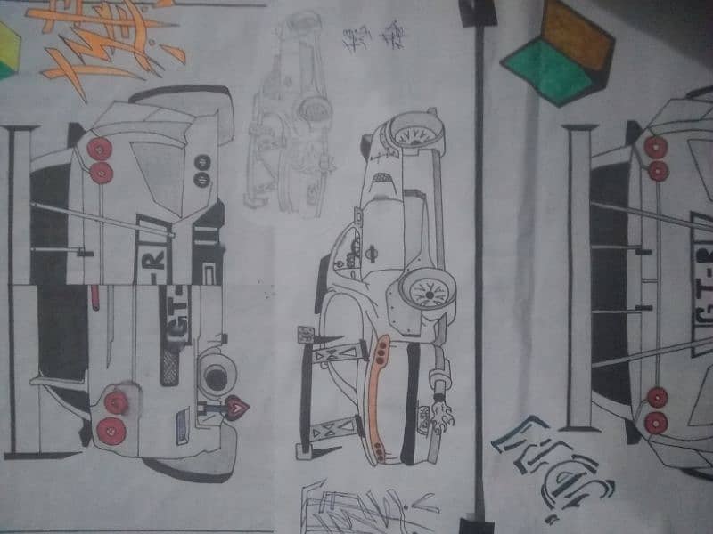 wall decor Mazda and GTR sketch for sale only 1000 pkr 3