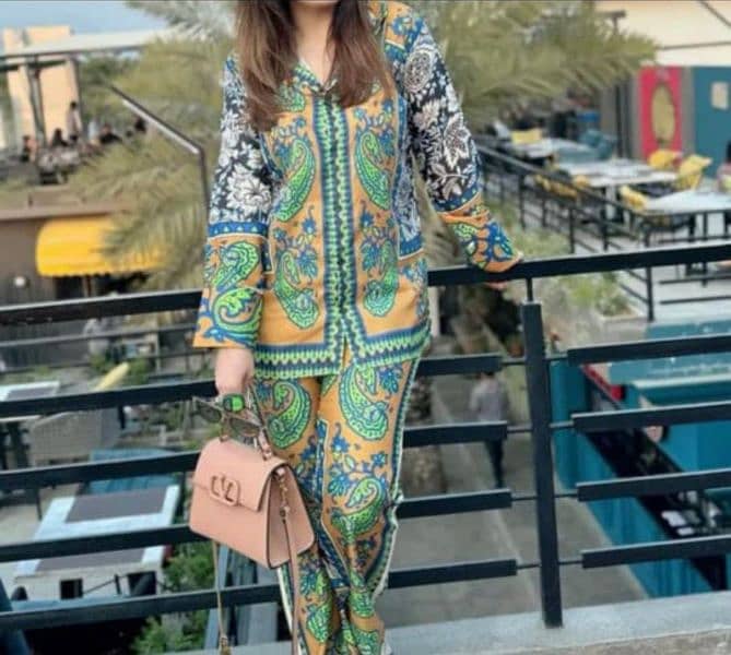 Digital Floral Printed Shamooz Silk 3 Piece 10