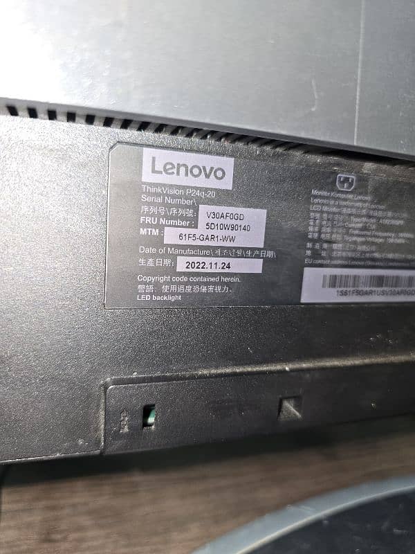 Lenovo 24" inch 2K QHD 75Hz IPS Borderless Monitor 12