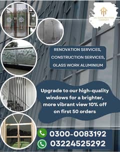 Glass Work Aluminium Renovation Services, Construction services