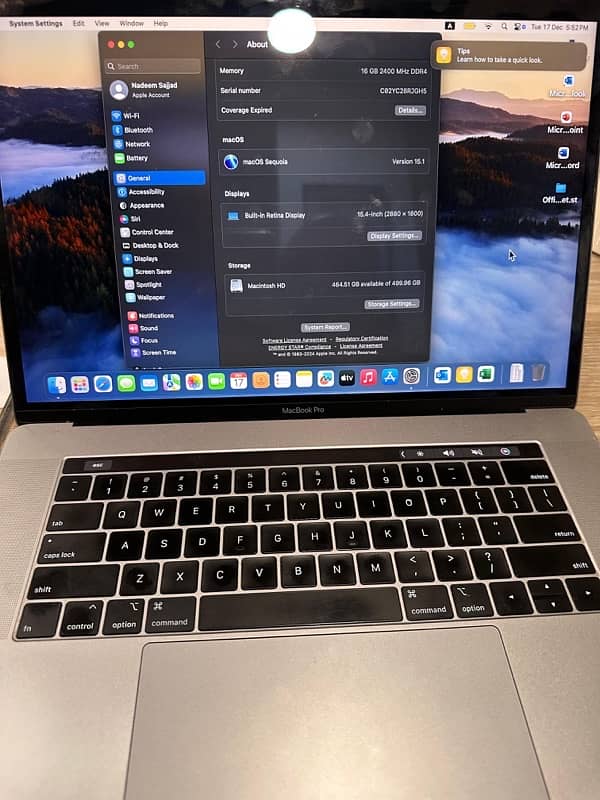 macbook pro 15''inch 2018 touch bar 6