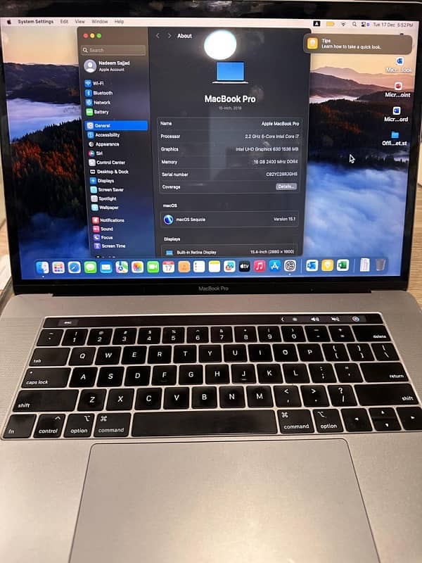 macbook pro 15''inch 2018 touch bar 7