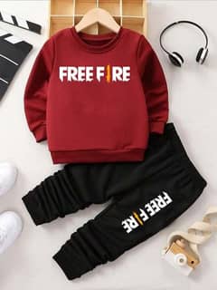 Printed Tracksuit for boys - In Maroon colour - 2Pcs