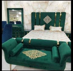 Double bed/King size bed/Dressing table/Bed set/Wooden bed/Furniture