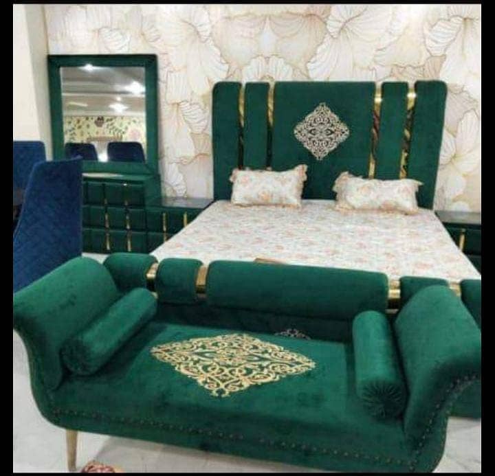 Double bed/King size bed/Dressing table/Bed set/Wooden bed/Furniture 2