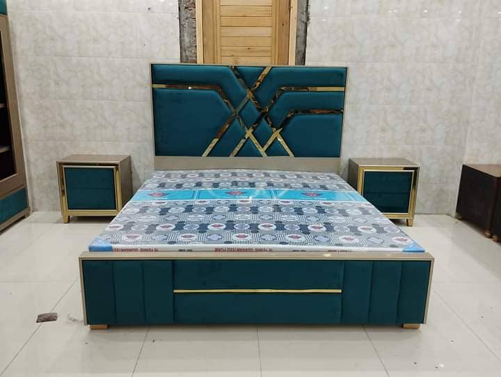 Double bed/King size bed/Dressing table/Bed set/Wooden bed/Furniture 6