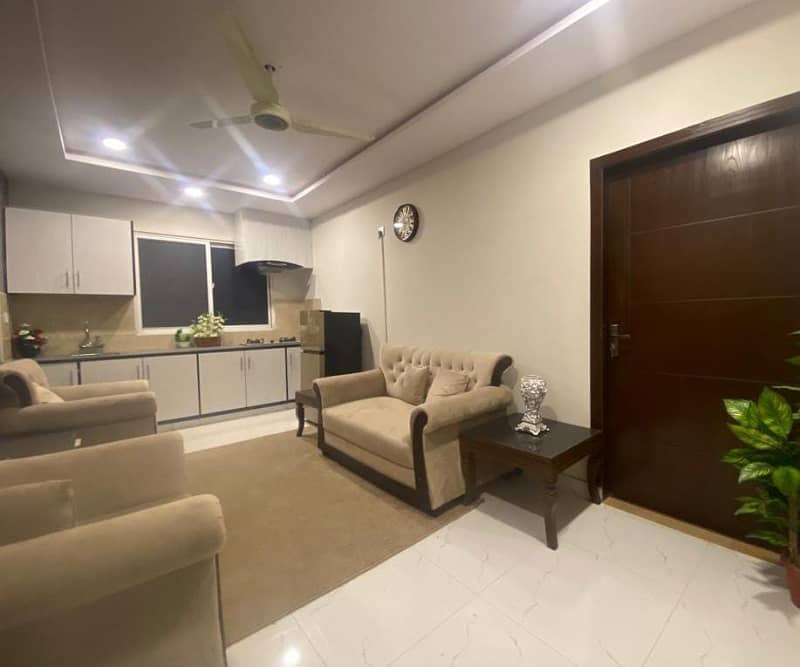 One bed luxury furnished apartment available for rent in gulberg greens islamabad. 2