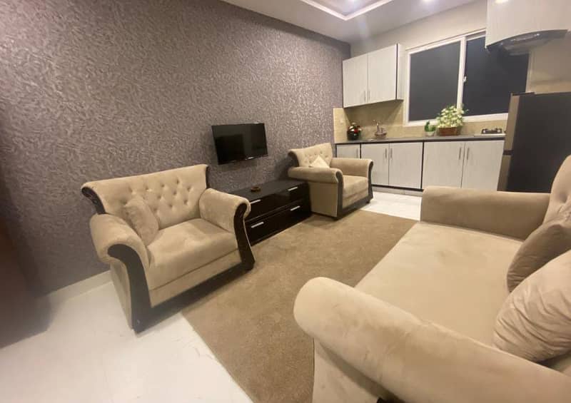 One bed luxury furnished apartment available for rent in gulberg greens islamabad. 4