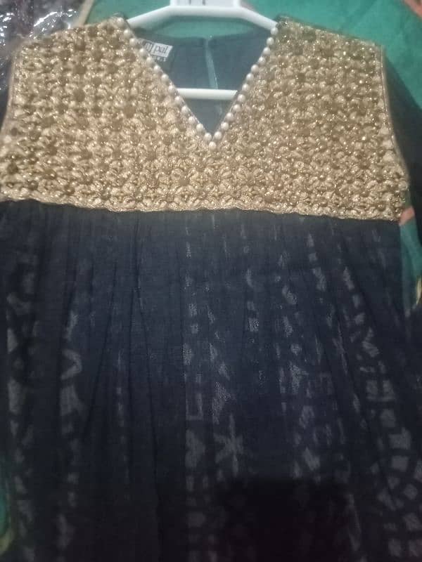 fancy baby frock with garara trouser and dopatta 3