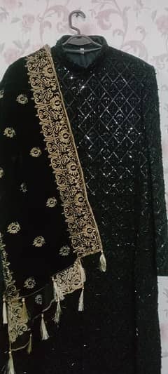 new condition shairwani with kula and shawl.