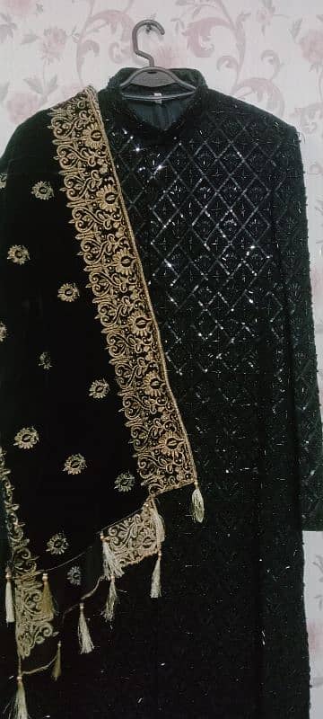 new condition shairwani with kula and shawl. 0