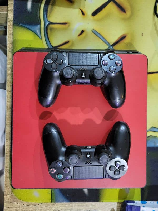 Ps4 Slim Console with two controllers 2