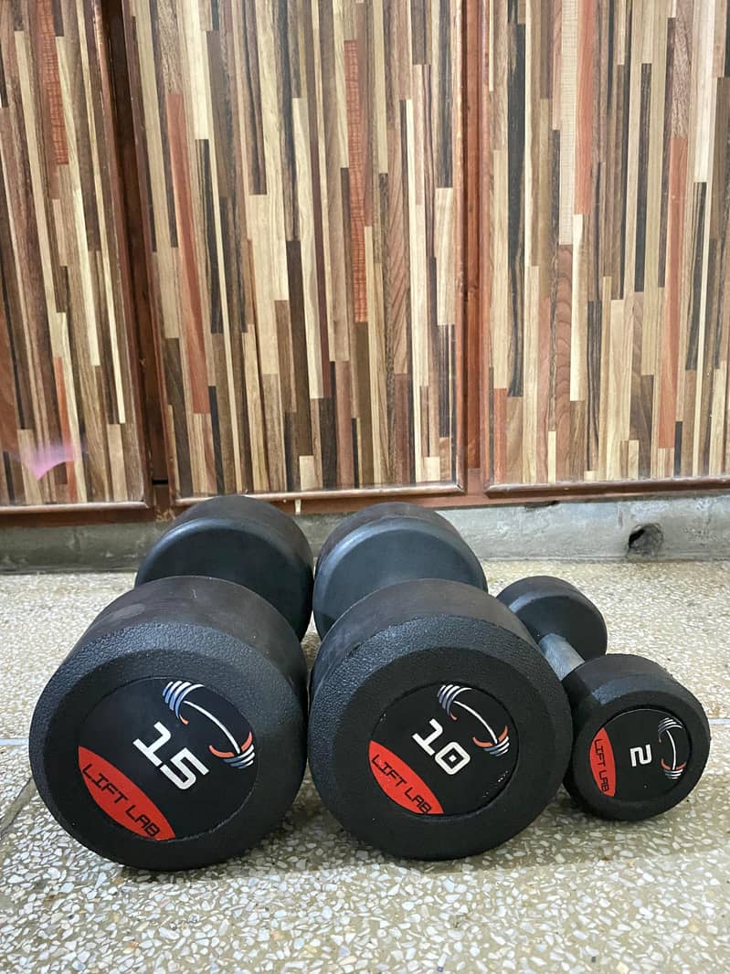 New Rubber Coated dumbells 1,2,3,4,5,6,8,10,12,15 KGs available on COD 0