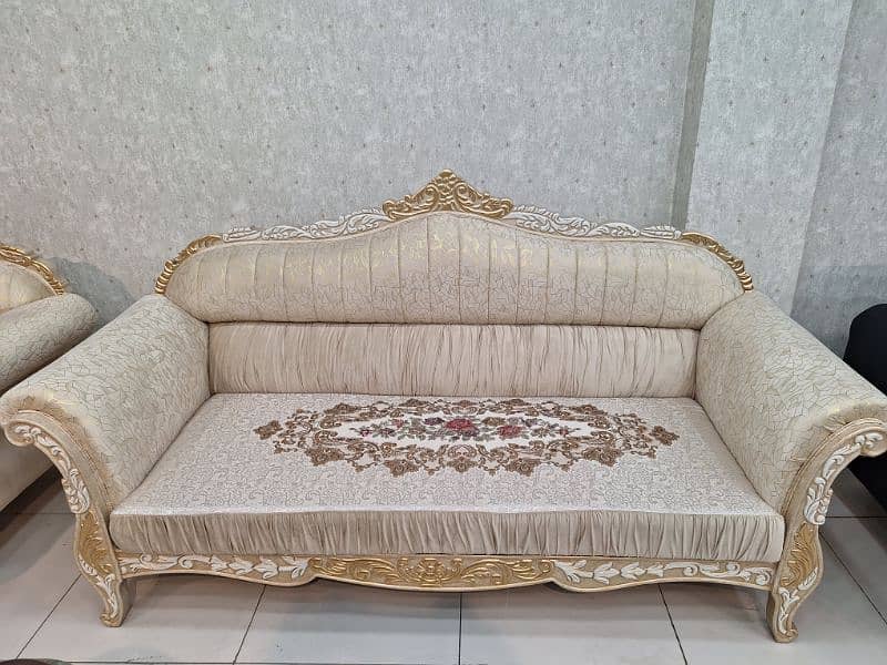 Solid Wood Deco Polish 6 Seater Sofa Set 6