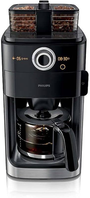 Philips - Grind & Brew Coffee maker HD7762, Black 0