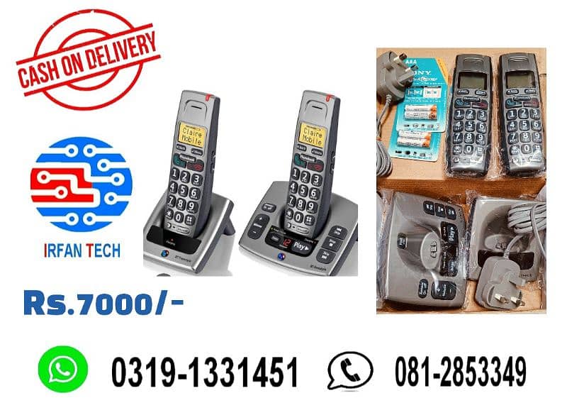 Dual Handset PTCL Landline Digital Cordless phone/Wireless telephone. 4