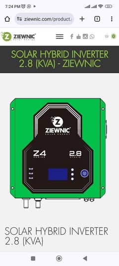 Ziewnic 2.8kva Solar Hybrid Inverter