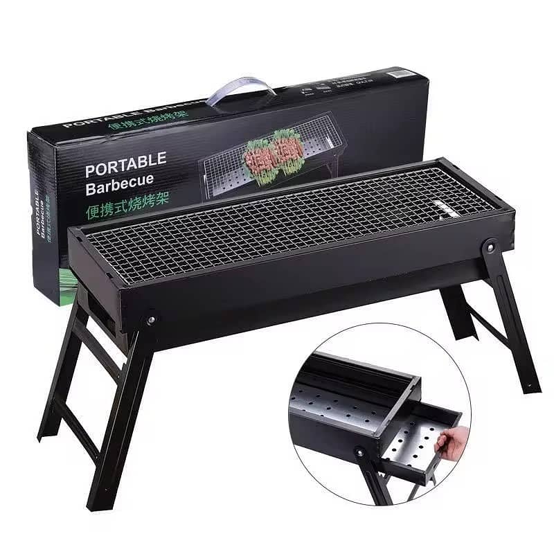 Foldable BBQ Grill with Handle for Outdoor Cooking 1