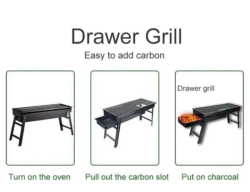 Foldable BBQ Grill with Handle for Outdoor Cooking 7