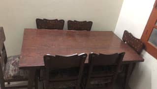 Wooden Dinning table with 6 chairs