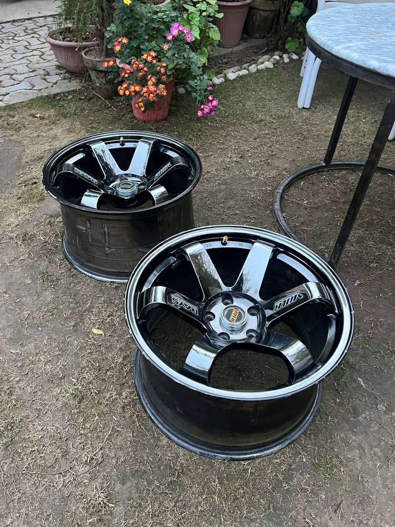 RARE 18" TE37 SAGA BLACK CHROME SUPER CONCAVE 0