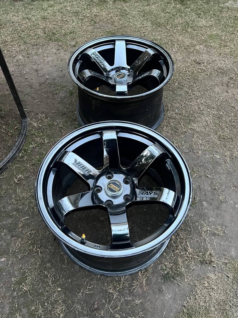 RARE 18" TE37 SAGA BLACK CHROME SUPER CONCAVE 1