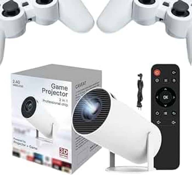 M300 Max Game Projector 4K + 2 Controllers + WiFi Bluetooth 0