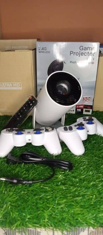 M300 Max Game Projector 4K + 2 Controllers + WiFi Bluetooth 1