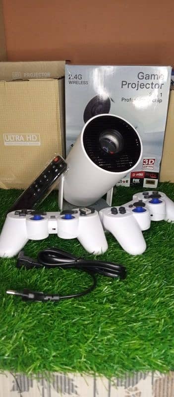 M300 Max Game Projector 4K + 2 Controllers + WiFi Bluetooth 2