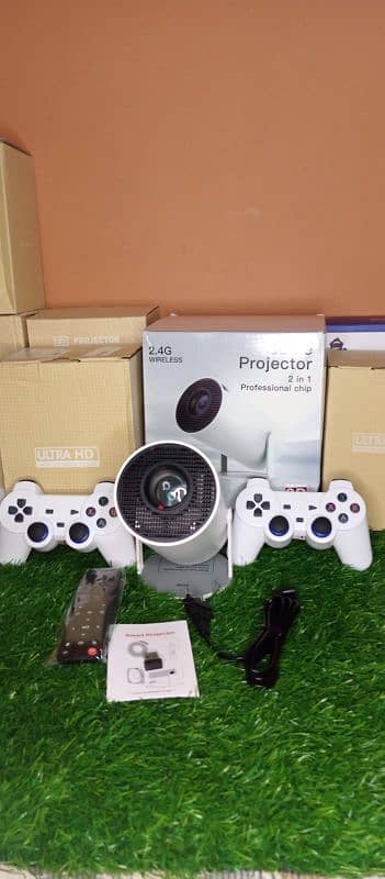 M300 Max Game Projector 4K + 2 Controllers + WiFi Bluetooth 6