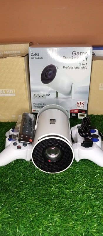 M300 Max Game Projector 4K + 2 Controllers + WiFi Bluetooth 8